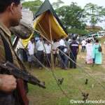 Police force on duty at Charaipung