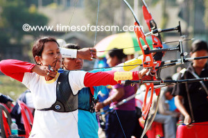 Players shoots for the target at 2nd State Games 2010  in Nagaon, Assam,India on saturday.