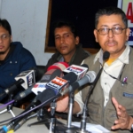 Soumyadeep Datta Environment activist addressing a press conference at Guwahati Press Club on Tuesday, organized by Friends of Arunachal Pradesh.
