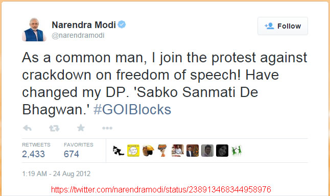 Modi U-turn on INternet Censorship