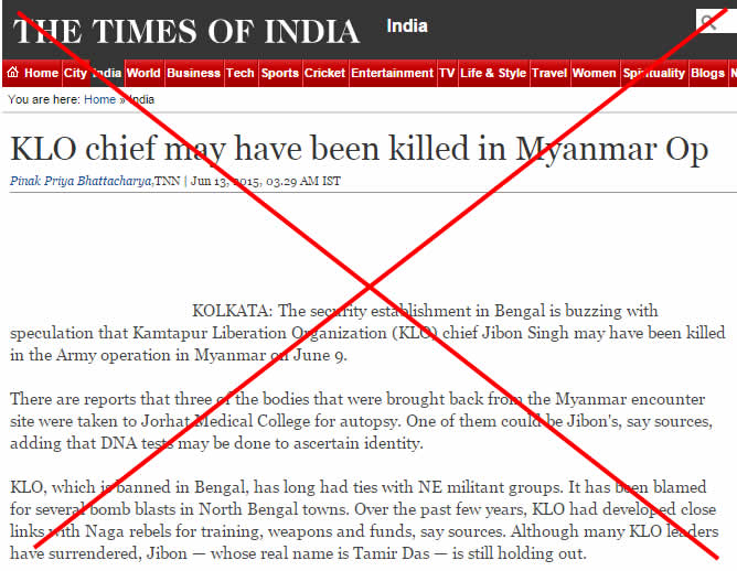 KLO Chief Jibon Singha Safe